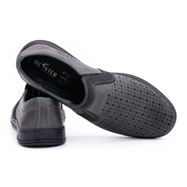 Olivier Pánské kožené mokasínové boty na léto 713MP šedé šedá 3 Olivier Pánské kožené mokasínové boty na léto 713MP šedé šedá 3