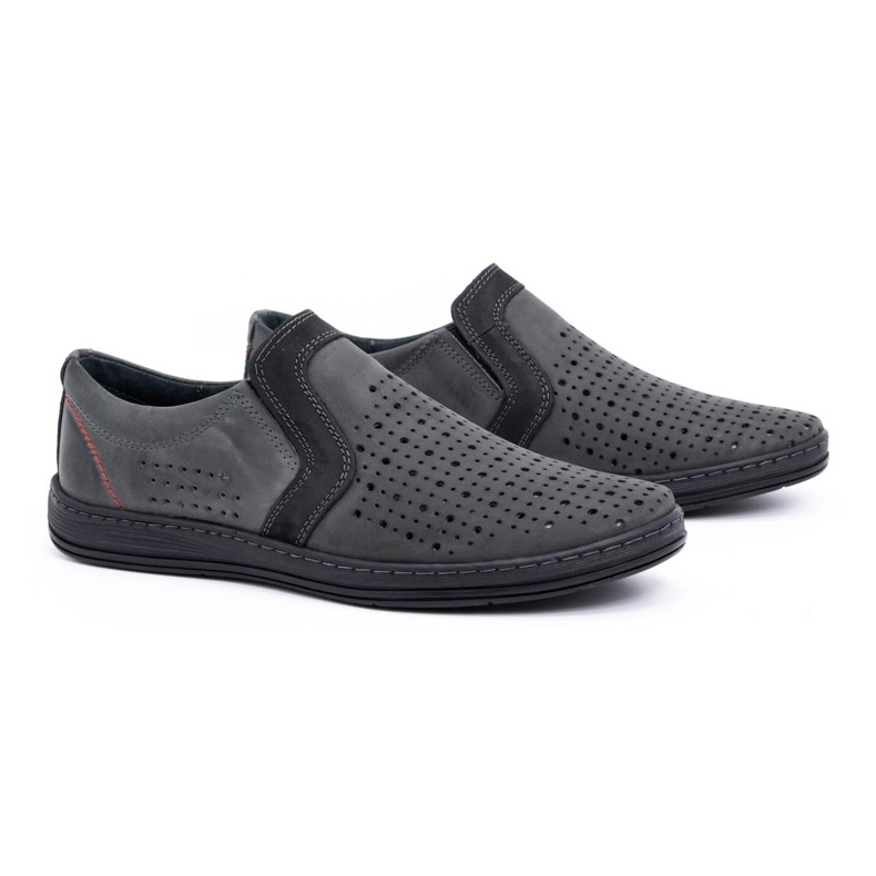 Olivier Pánské kožené mokasínové boty na léto 713MP šedé šedá 2 Olivier Pánské kožené mokasínové boty na léto 713MP šedé šedá 2