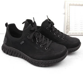 Nepromokavé, pohodlné dámské černé nazouváky Rieker M5352-00 černá 1