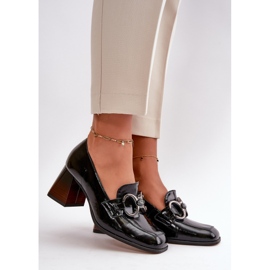 Kožené lodičky s ozdobou Černá Laura Messi 2845 černý 1