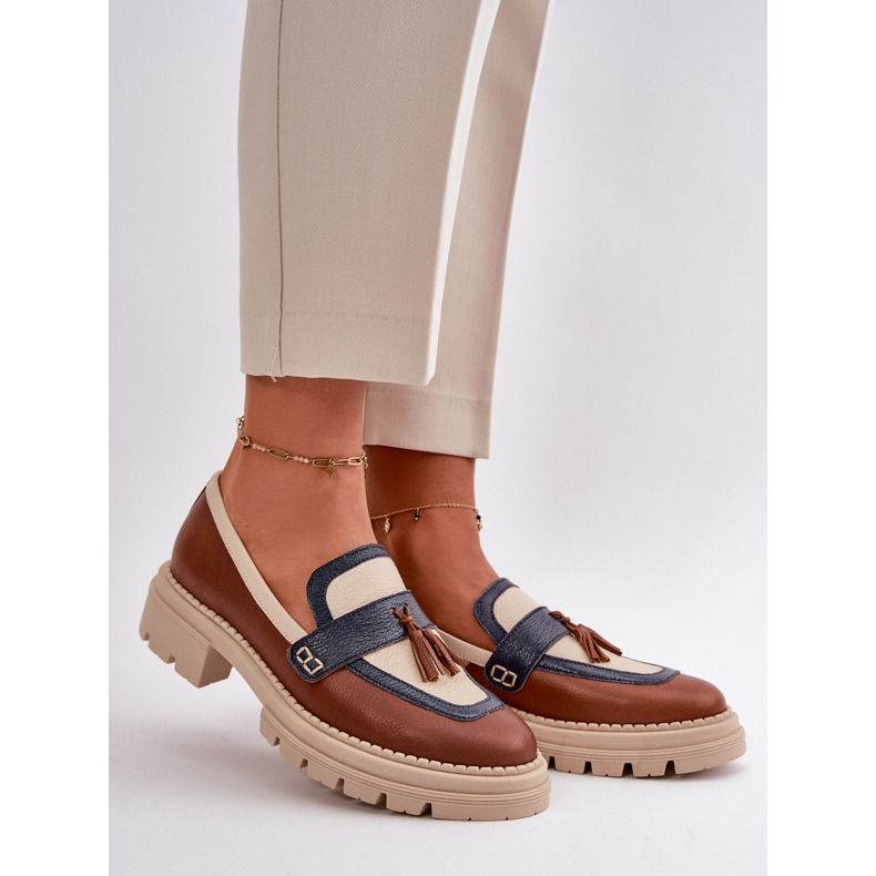 Dámské kožené mokasíny Brown Laura Messi 2835 hnědý 1 Dámské kožené mokasíny Brown Laura Messi 2835 hnědý 1