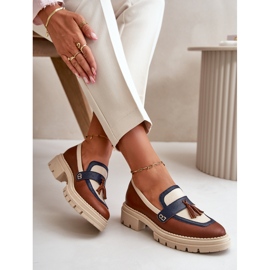 Dámské kožené mokasíny Brown Laura Messi 2835 hnědý 2