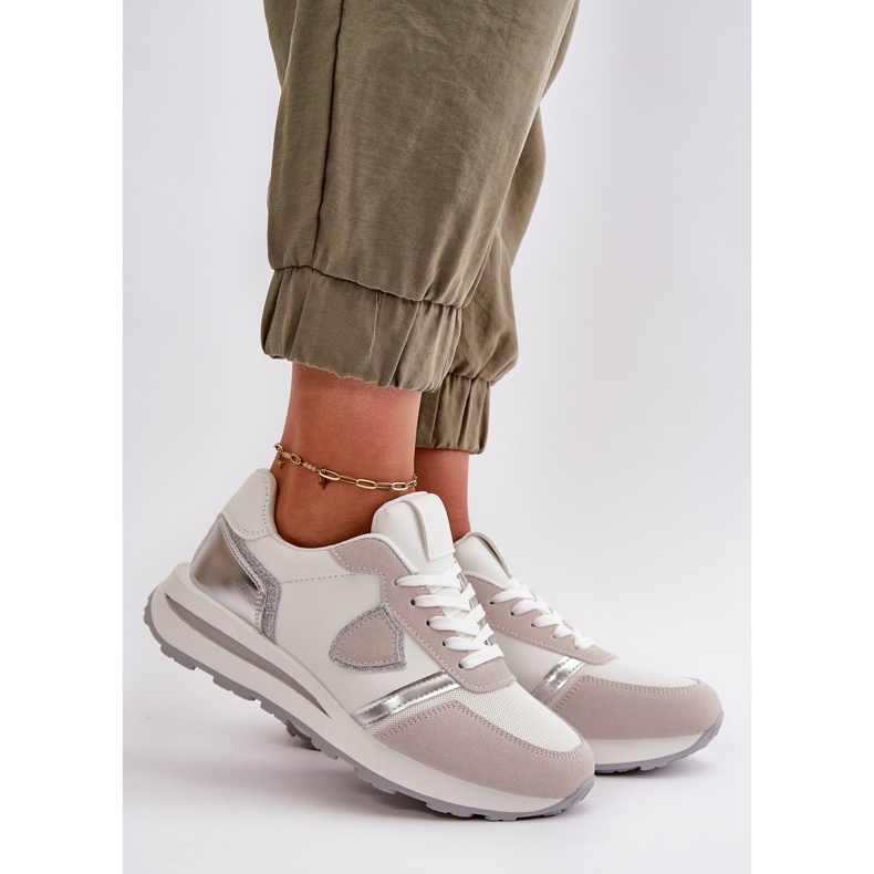 Dámské tenisky s třpytivým bílým Velaniela 1