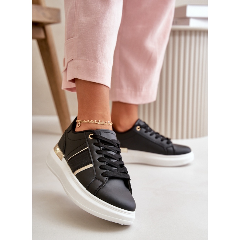 Módní dámské tenisky na platformě vyrobené z eko kůže, černá Nevisase 2