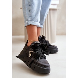 Dámské kožené tenisky na platformě černé CheBello 4568 černá 2