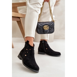 Dámské prolamované boty se zipem Černá S.Barski HY42-081 2