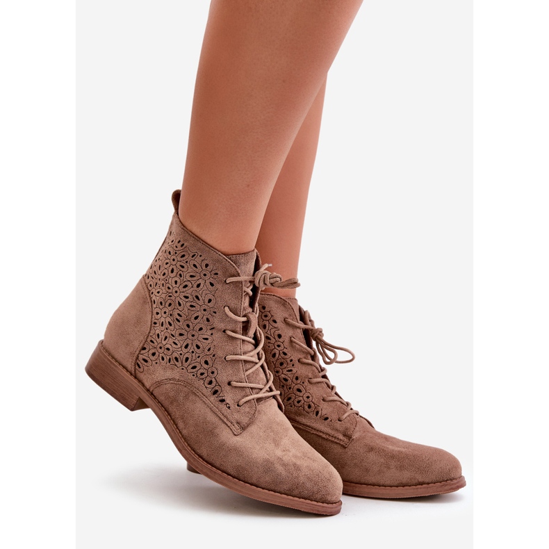 Dámské kotníkové boty se vzorem Hnědá S.Barski HY66-136 hnědý 1
