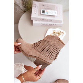 Dámské kovbojské boty se zipem Eco Suede Béžová S.Barski HY42-127 béžový 2