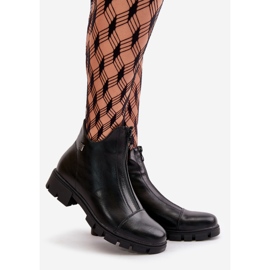 Zateplené dámské kozačky vyrobené z eko kůže, černá Verietta 1