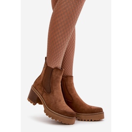 Dámské zateplené kozačky na vysokém podpatku Eco Suede Brown Irissinae hnědý 1 Dámské zateplené kozačky na vysokém podpatku Eco Suede Brown Irissinae hnědý 1