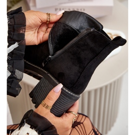 Dámské zateplené kozačky na vysokém podpatku Eco Suede Black Irissinae černý 2
