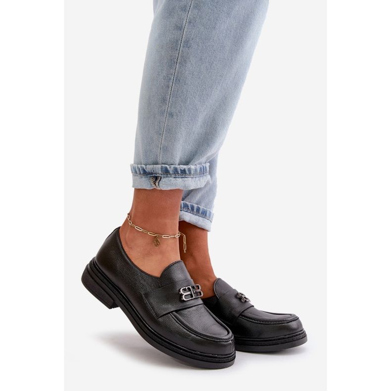 Zazoo 20174 kožené elegantní dámské boty na plochém podpatku, černé černá 1