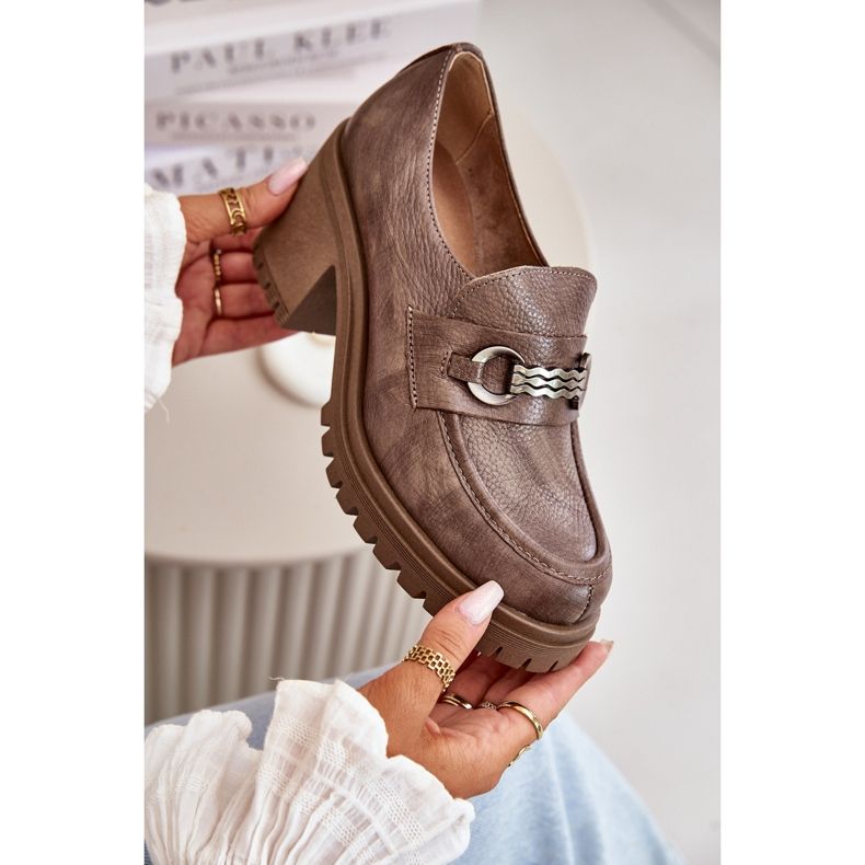 Zazoo 20175 dámské boty na vysokém podpatku, přírodní kůže, tmavě béžová béžový 2