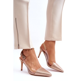 S. BARSKI Vysoké podpatky se zdobením MR1966-11 Champagne zlatý 4