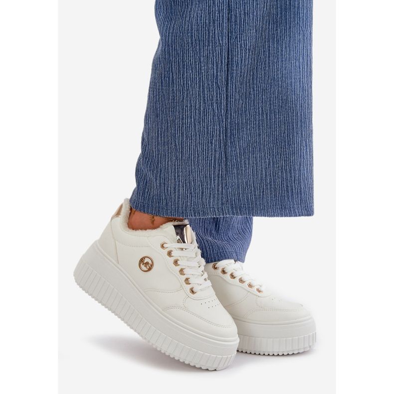 Dámské zateplené sportovní tenisky s robustní podrážkou, bílá Ardiela bílý 1