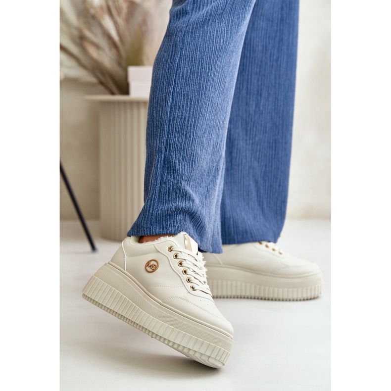 Dámské zateplené sportovní tenisky s robustní podrážkou, béžová Ardiela béžový 2