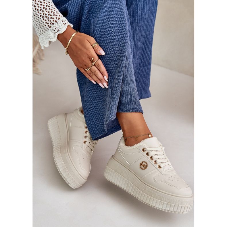 Dámské zateplené sportovní tenisky s robustní podrážkou, béžová Verissa béžový 2