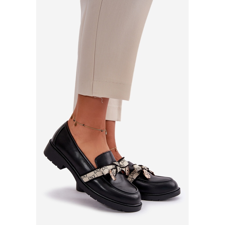 Dámské Kožené Boty Loafers Black S.Barski HY330 černá 1