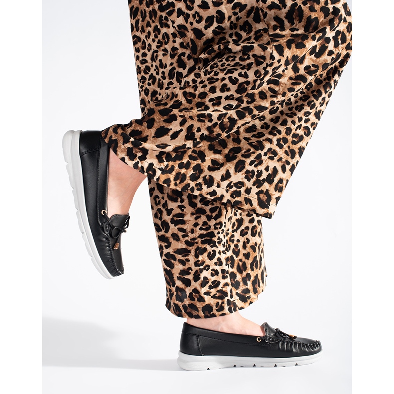 Černé mokasíny na platformě černá 2