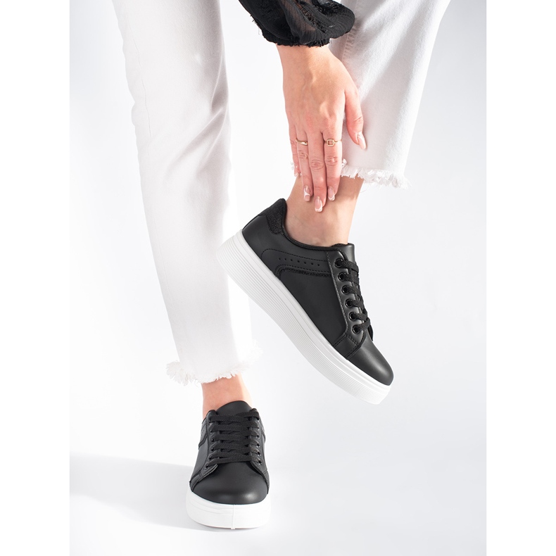 Černé tenisky na platformě černý 2