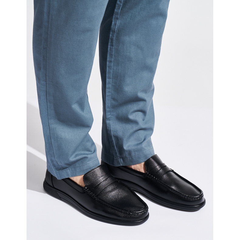 Pánské černé slip-on mokasíny černý 1