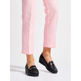 Černé mokasíny na klínku černý 1