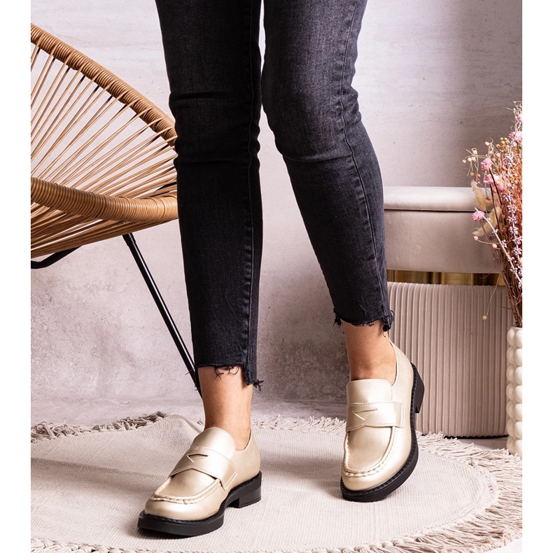 Zlaté elegantní mokasíny Élodie zlatý 1