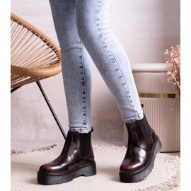 Vínové boty na platformě od Lessaya červené 1