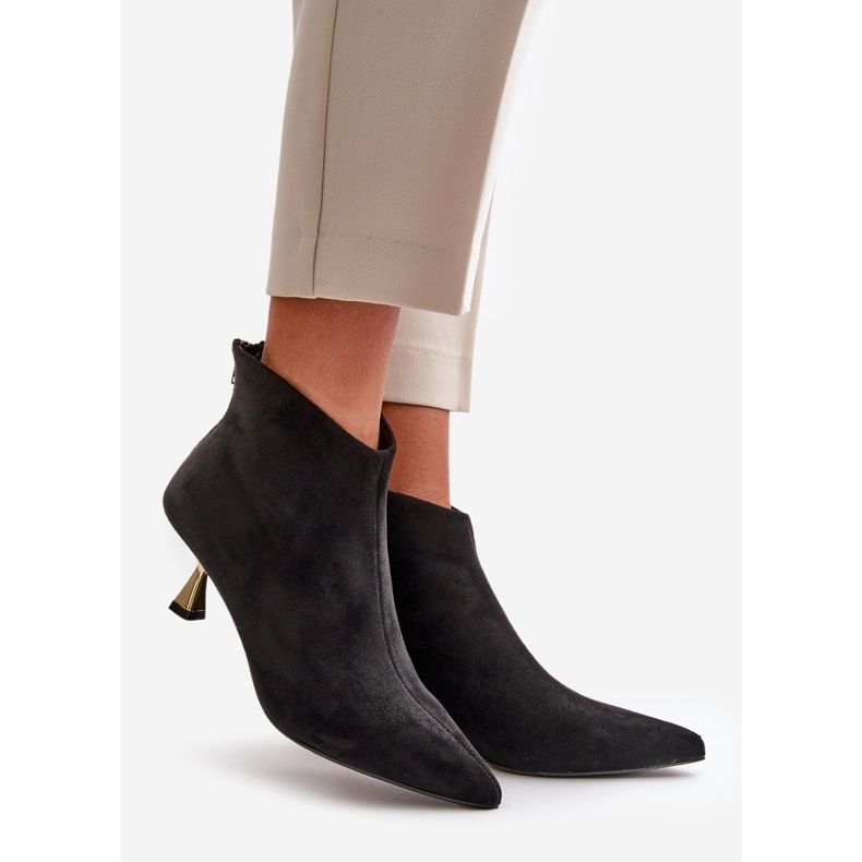 Dámské kozačky na vysokém podpatku Eco Suede Černá Terlena 1