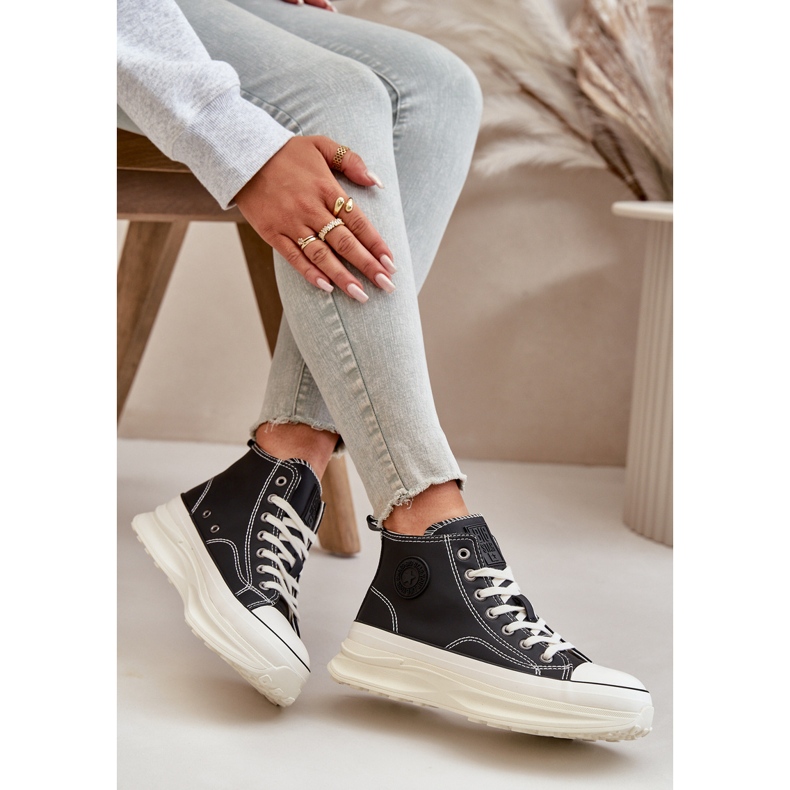 Dámské Tenisky na platformě Eco Leather Big Star OO274063 Černá černý 2