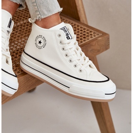 Zateplené dámské tenisky na platformě z eko kůže Big Star OO274061 White bílý 16