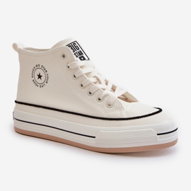 Zateplené dámské tenisky na platformě z eko kůže Big Star OO274061 White bílý 11