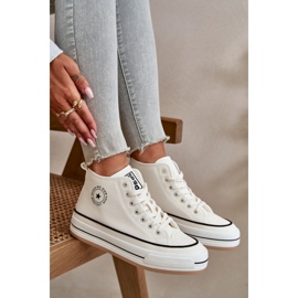 Zateplené dámské tenisky na platformě z eko kůže Big Star OO274061 White bílý 2