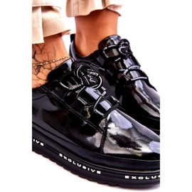 S.Barski Černé lakované tenisky Chantal černý 5