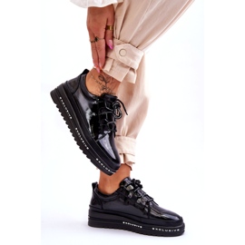 S.Barski Černé lakované tenisky Chantal černý 3