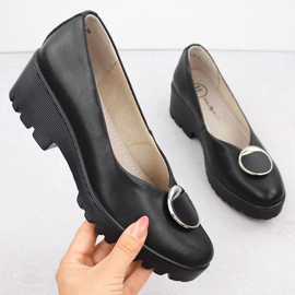 Černé dámské kožené nazouváky Filippo DP4569 černá 1