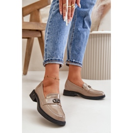 Dámské lakované mokasíny Khaki Vinceza 58409 zelený 2