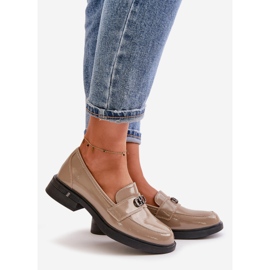 Dámské lakované mokasíny Khaki Vinceza 58409 zelená 1