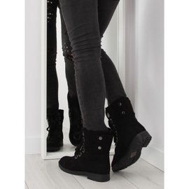 Černé šněrovací pracovní boty 8901 Black černý 2