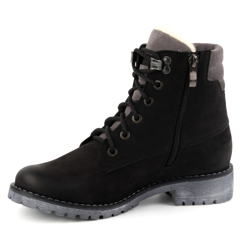 Olivier Dámské kožené boty, zateplené zimní boty, 365BB, černé černý 1