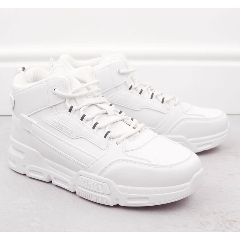 Pánské vysoké zateplené bílé sportovní boty Big Star OO174588 bílý 1