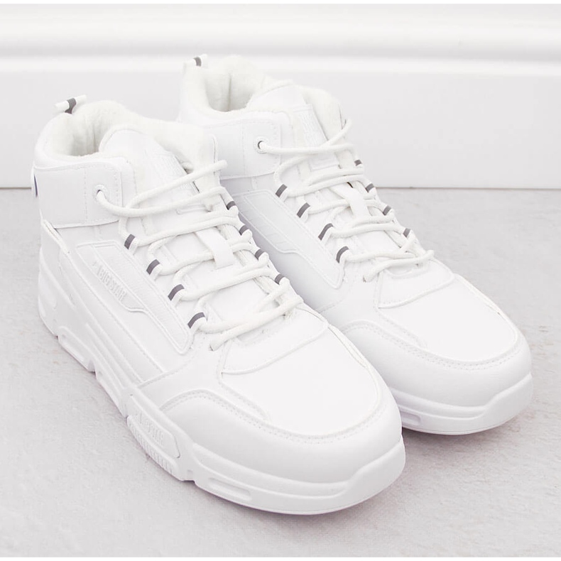 Pánské vysoké zateplené bílé sportovní boty Big Star OO174588 bílý 2