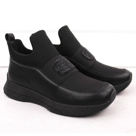 Dámské kožené slip-on boty, černá Artiker 55C0035 černý 2