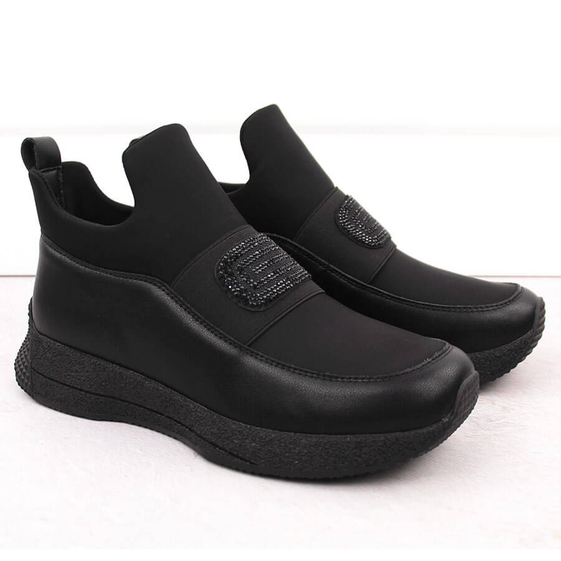 Dámské kožené slip-on boty, černá Artiker 55C0035 2