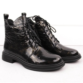 D&amp;A S.Barski Premium Collection LZ42-042 lakované kotníkové boty černý 2