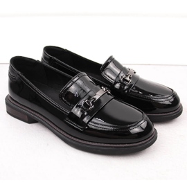 Černé lakované dámské boty Filippo DP6306/24 černý 2