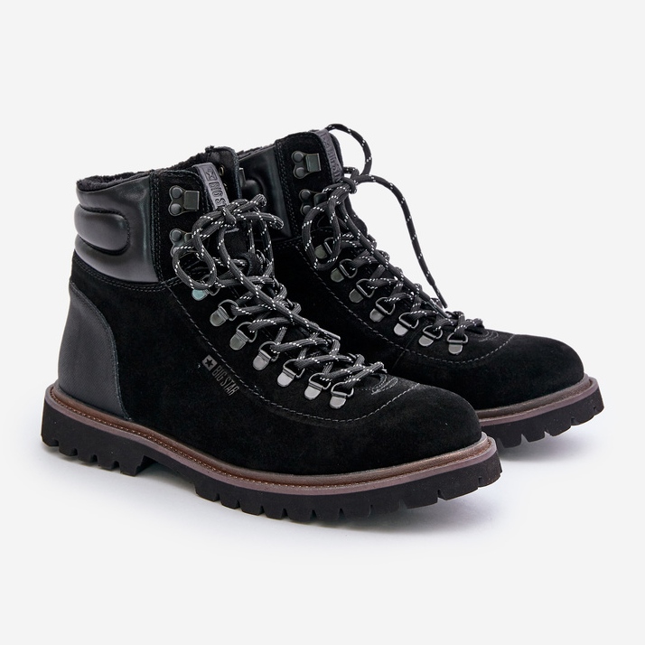 Semišové zateplené pánské boty Big Star OO174643 Hi-Poly System Black černý 1