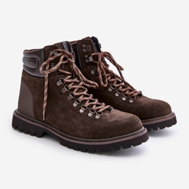 Semišové zateplené pánské boty Big Star OO174644 Hi-Poly System Brown hnědý 1