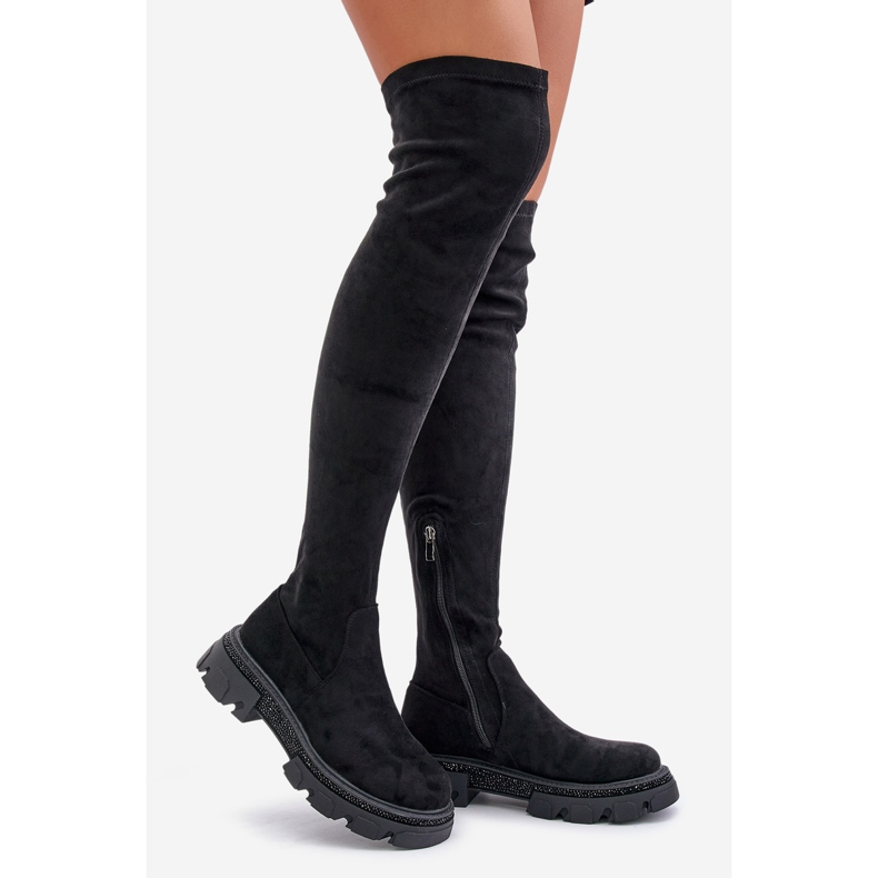 Dámské nadkolenní boty Eco Suede Black Irithalla černý 1