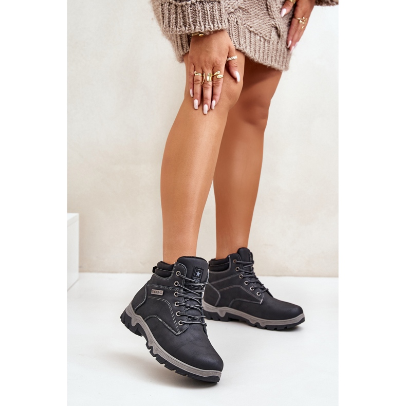 News Pánské zateplené trekingové boty vyrobené z eko kůže, tmavě modrá Neramia modrý 2